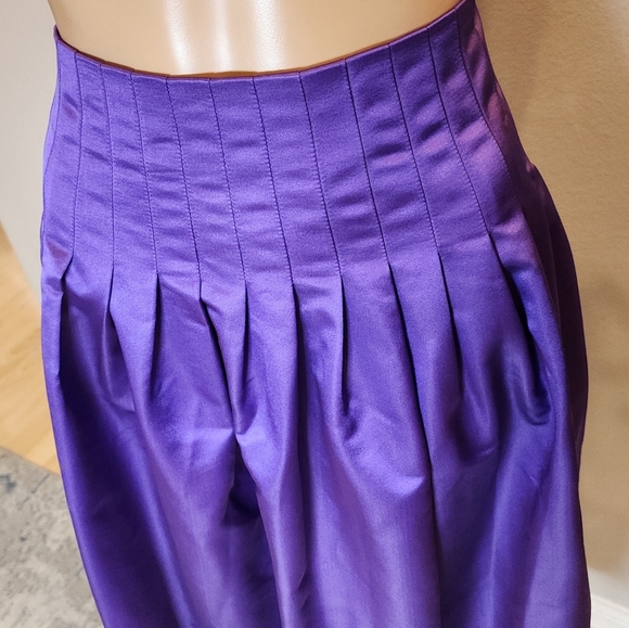 NWT J. Crew Silk Blend Purple Satin Pleated Midi Skirt Size 6 Party Event - Picture 6 of 14